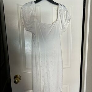 NWT Classic White midi dress AND BLUE DRESS